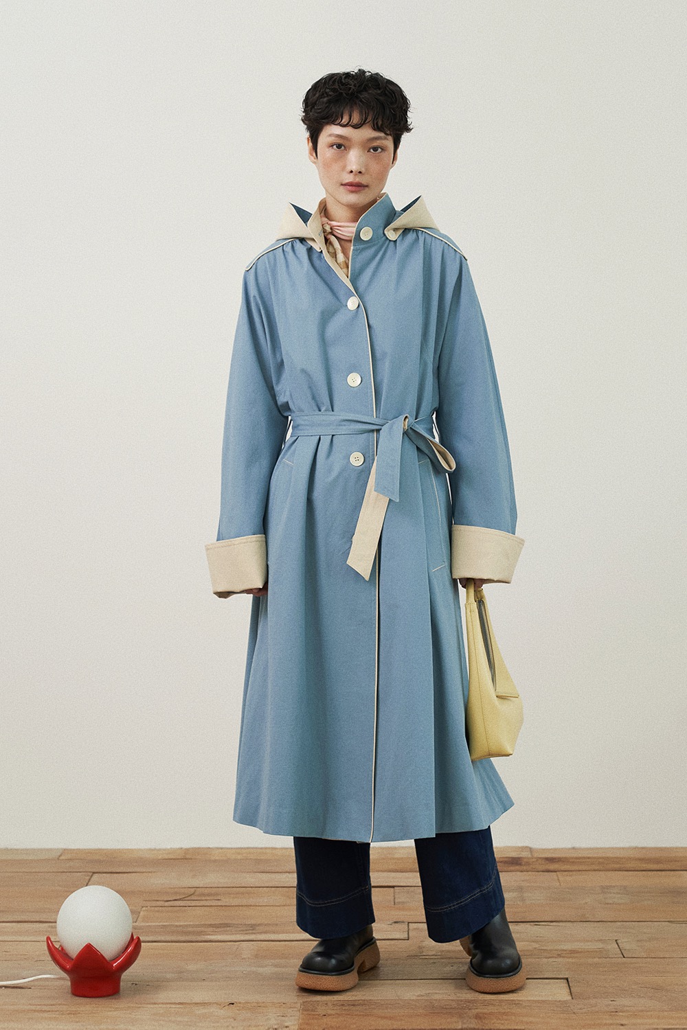 Sophie trench coat(dusty blue)